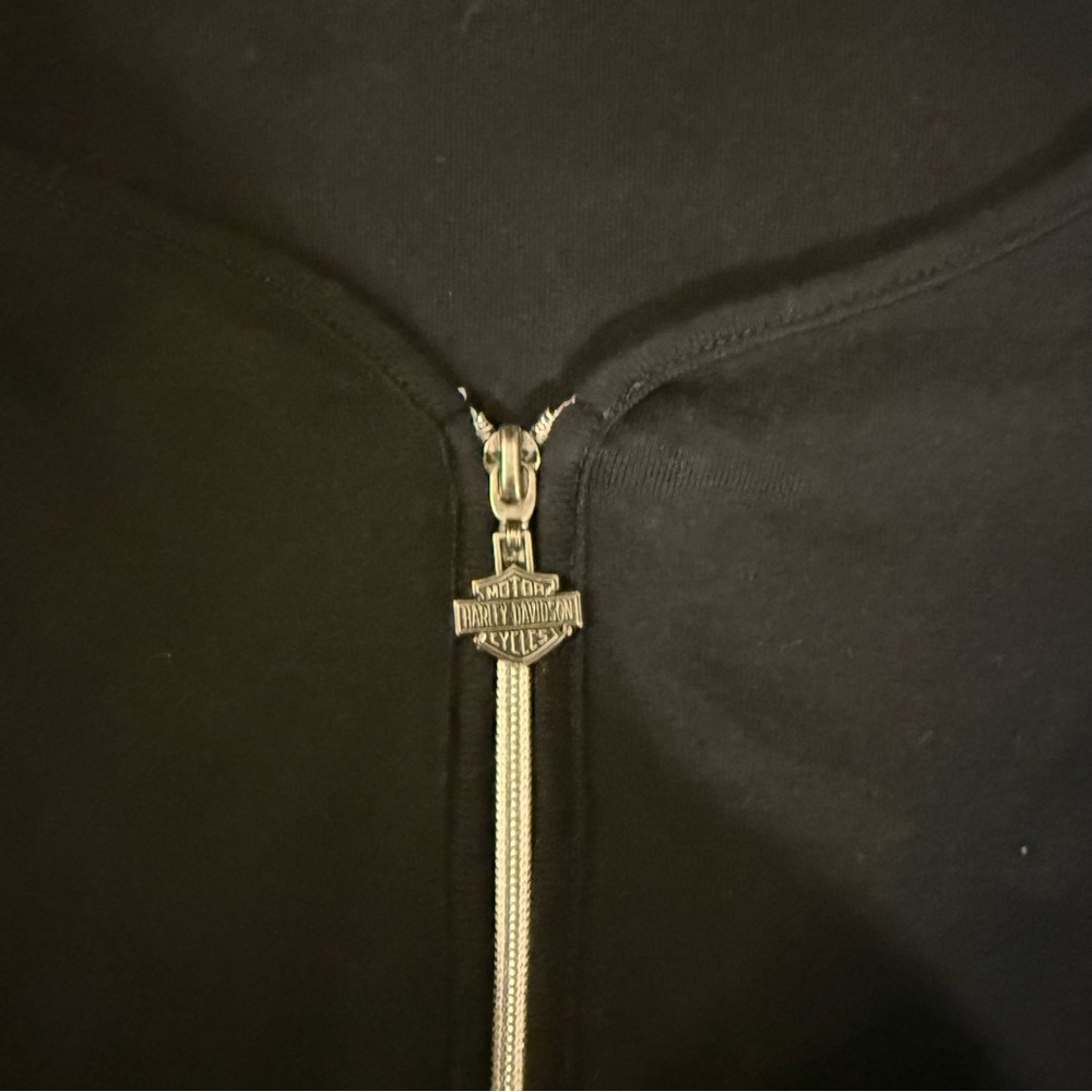 Harley Davidson Black Zip-Up Cardigan - Picture 3 of 7